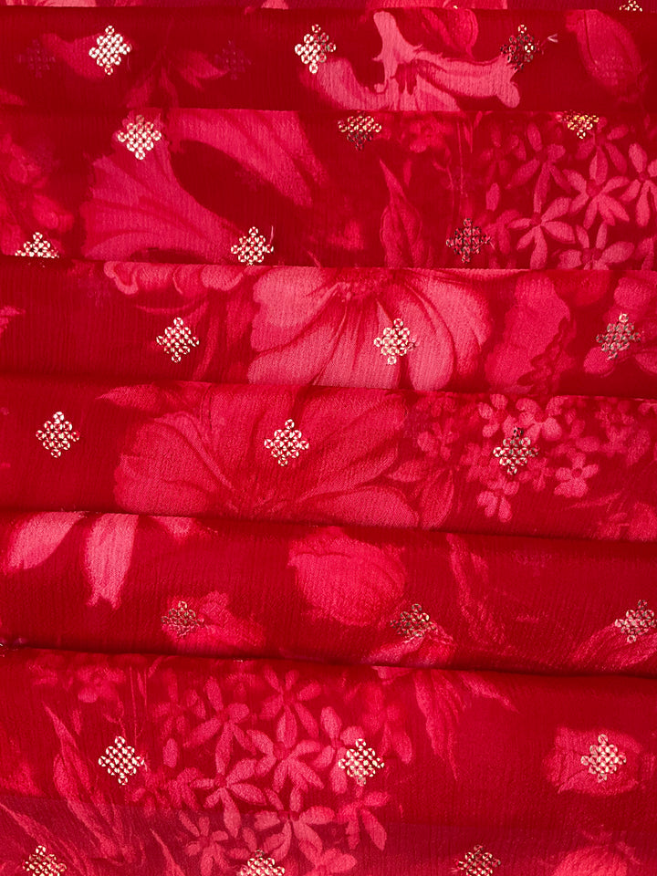 Printed Chinnon Sequence Embroidery Fabric