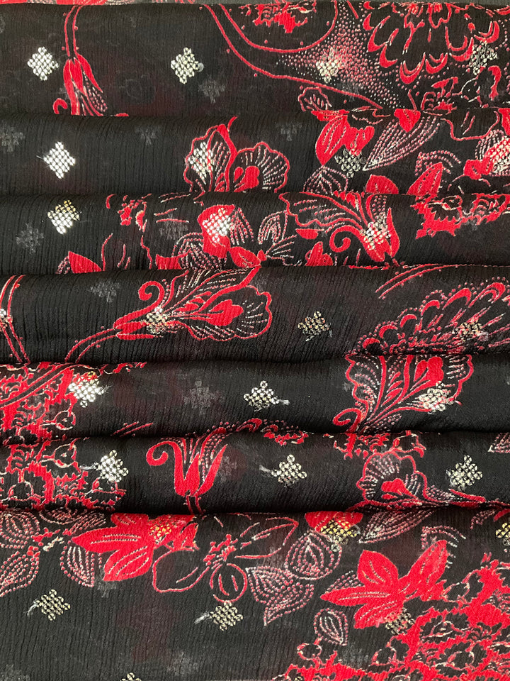 Printed Chinnon Sequence Embroidery Fabric