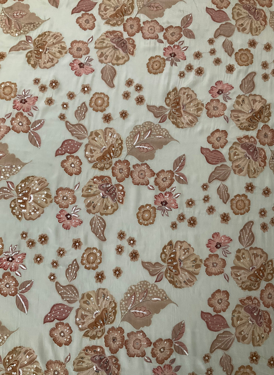 Printed Crepe Sequence Embroidery Fabric