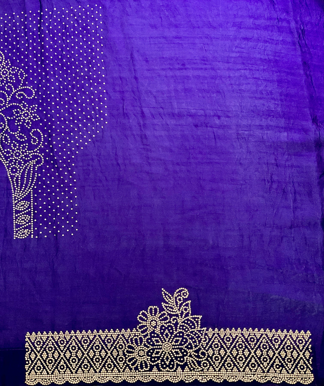 Organza Satin Stone Work Embroidered Saree