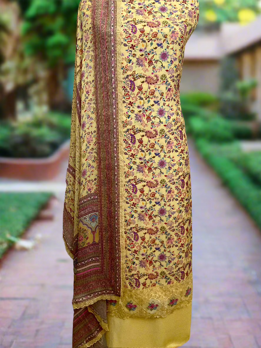 Printed Muslin with Muslin Duppatta Unstitched Salwar Suit