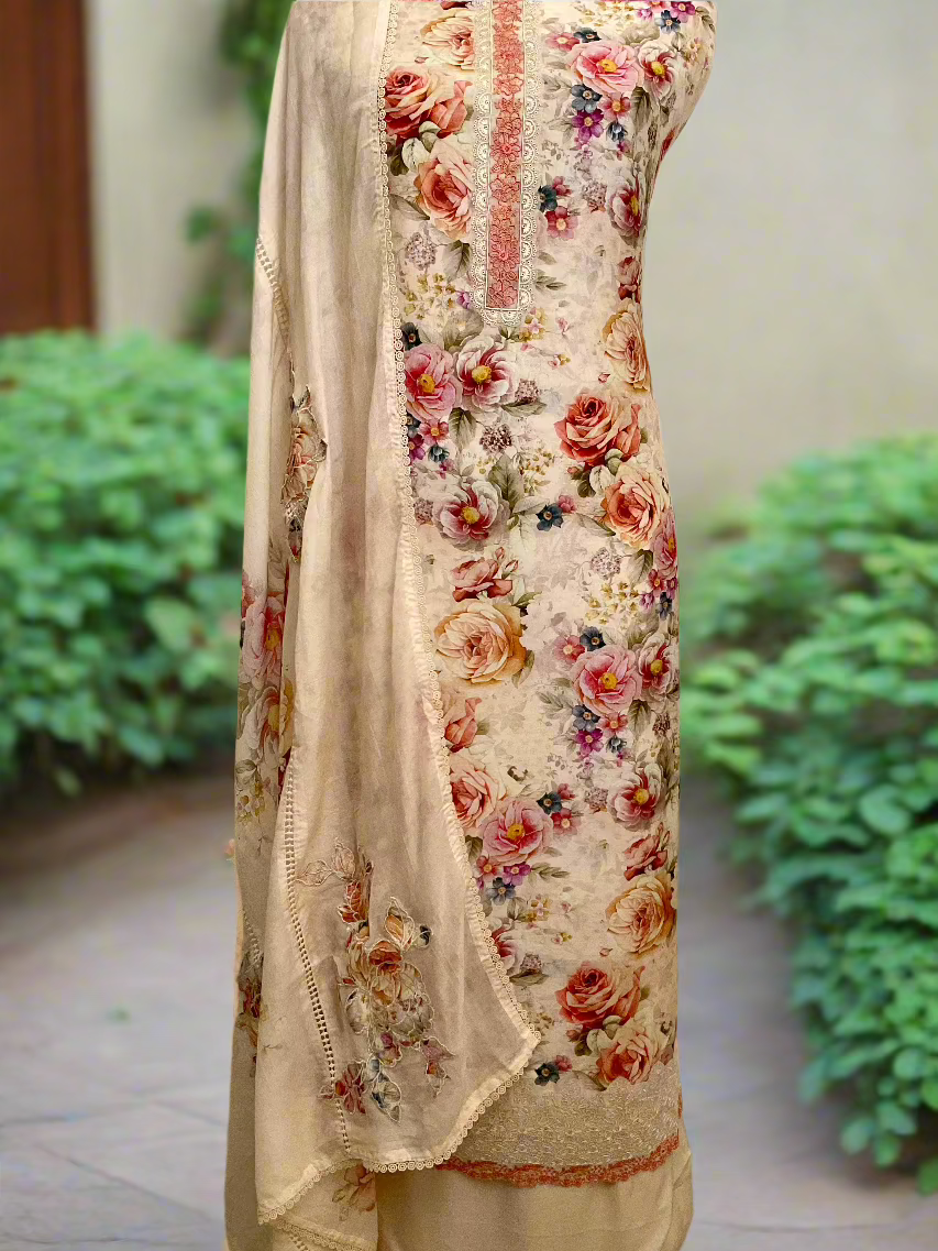 Printed Muslin with Muslin Duppatta Unstitched Salwar Suit