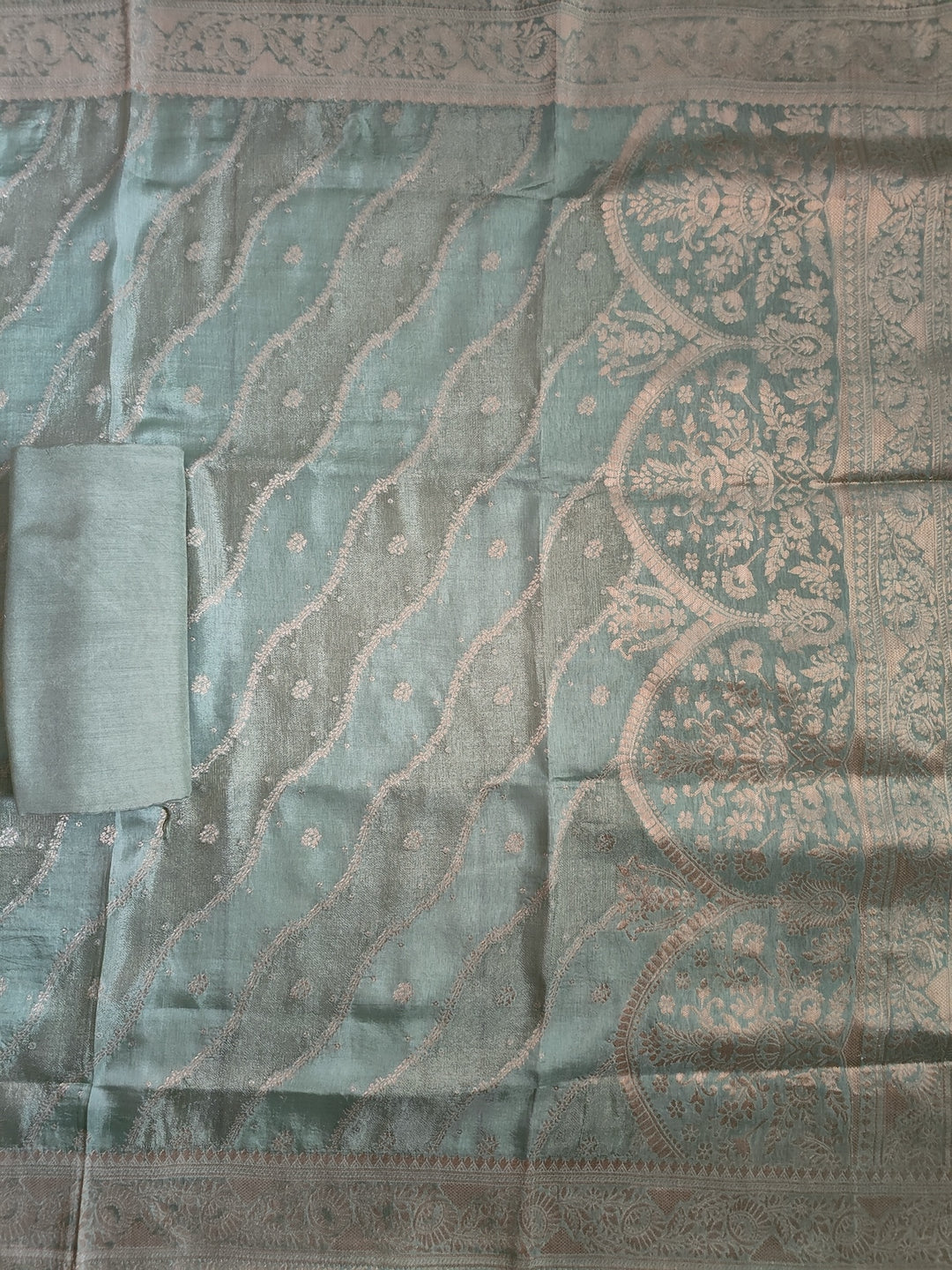 Shimmer Silk Embroidered Unstitched Salwar Suit
