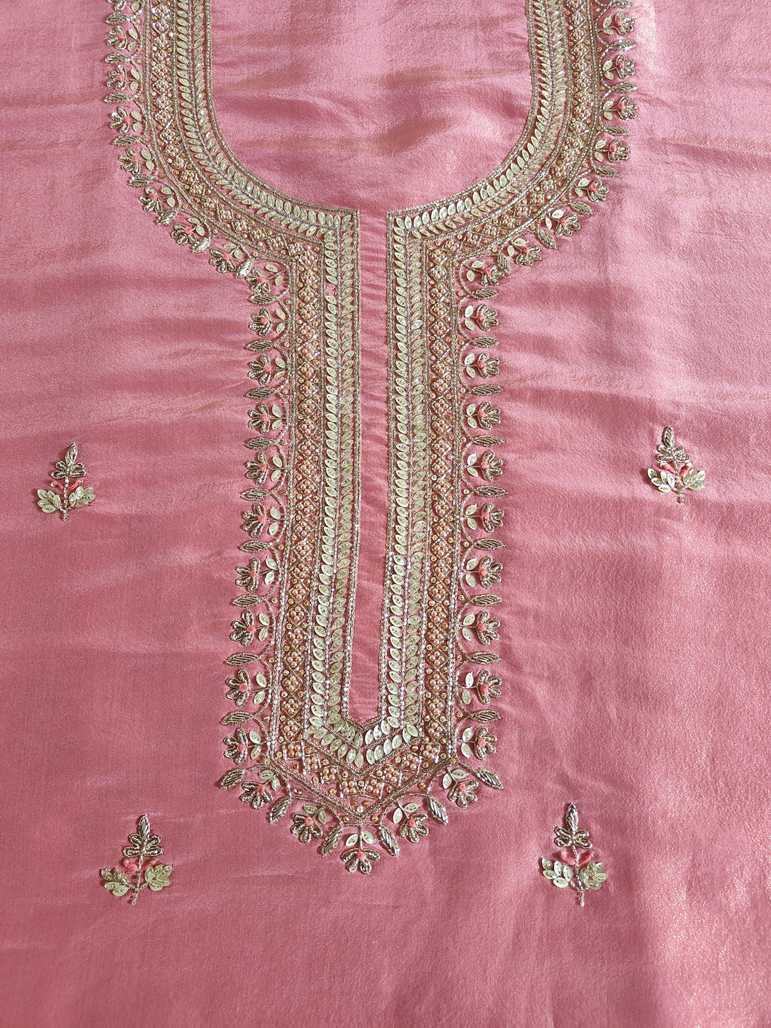 Hand Embroidered Unstitched Salwar Suit