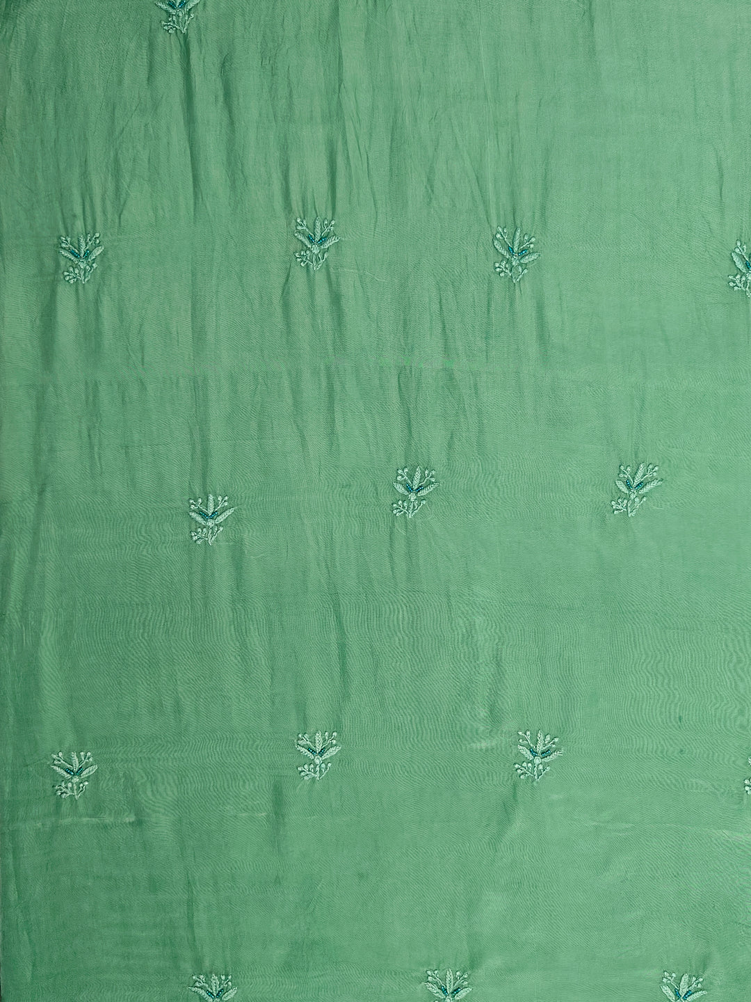 Green Organza Hand Embroidery Unstitched Salwar Suit