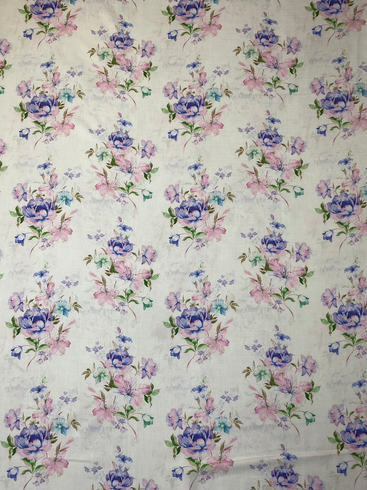 Printed Cotton Fabric White