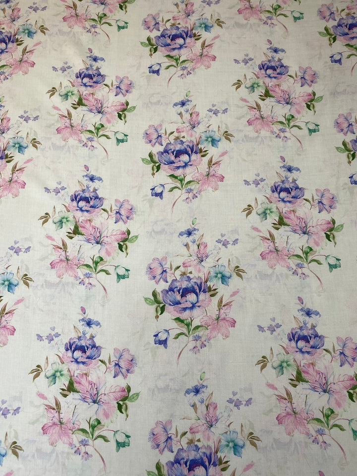 Printed Cotton Fabric White