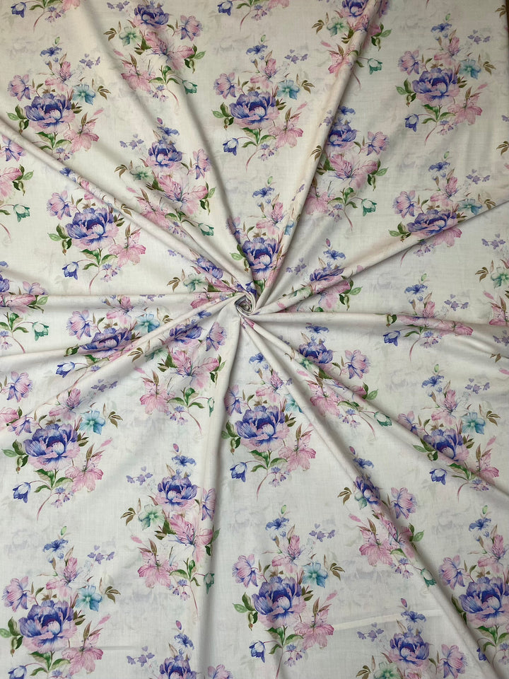 Printed Cotton Fabric White