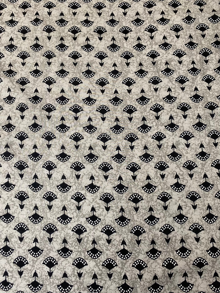 Printed Cotton Fabric Grey