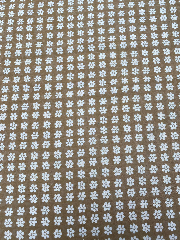 Printed Floral Butta Cotton Fabric Beige