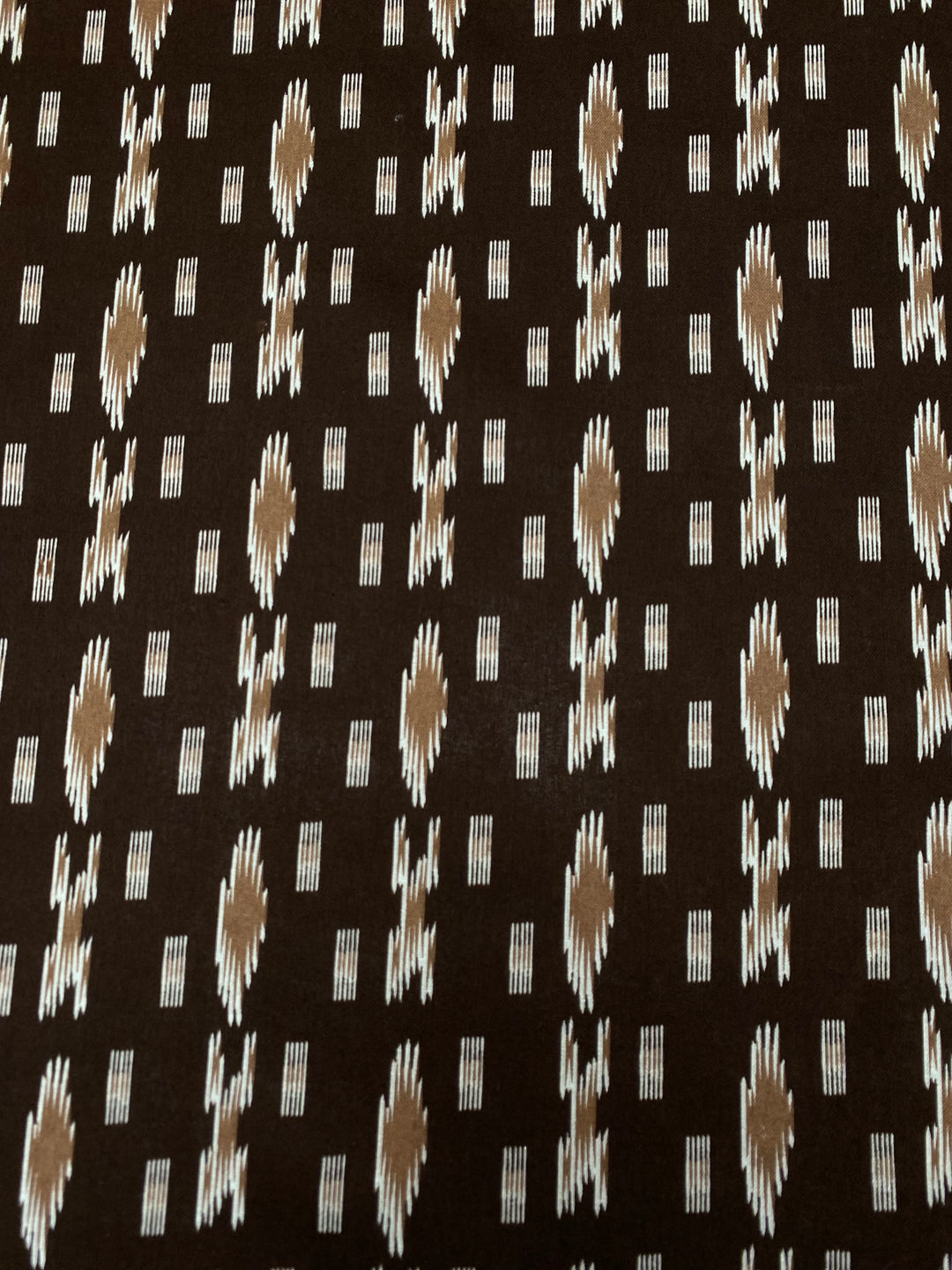 Printed Floral Cotton Fabric Brown