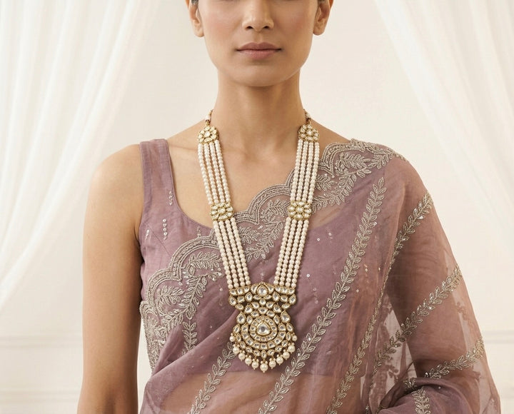 Lavender Organza Saree with Allover Embroidery (54593)