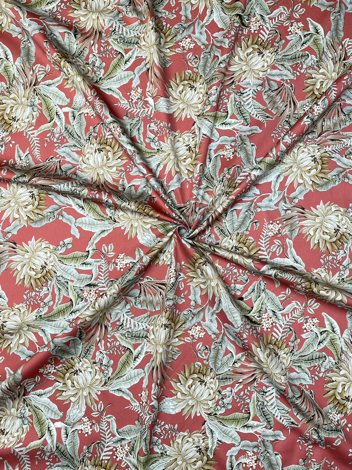 Printed Cotton Fabric Peach