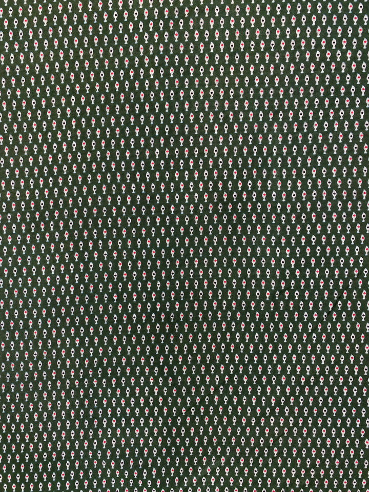 Printed Spun Cotton Fabric Green