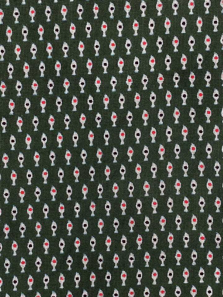 Printed Spun Cotton Fabric Green