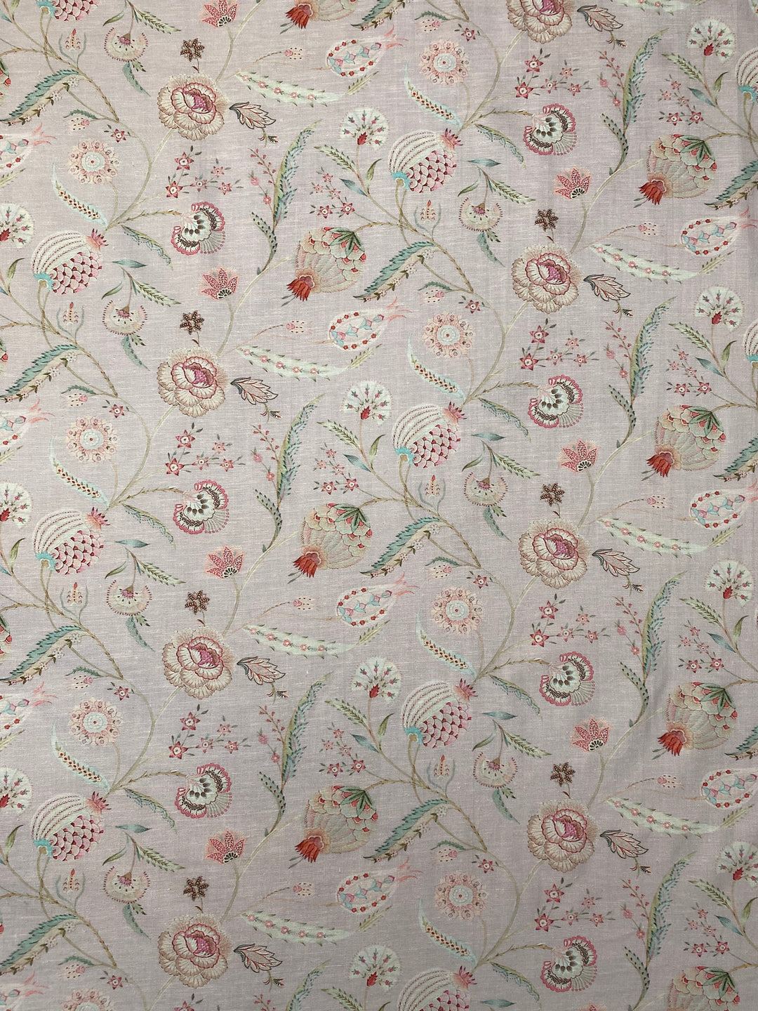 Printed Floral Muslin Linen Cotton Fabric