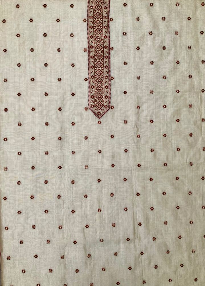 Chanderi Embroidered Unstitched Suit - 45329