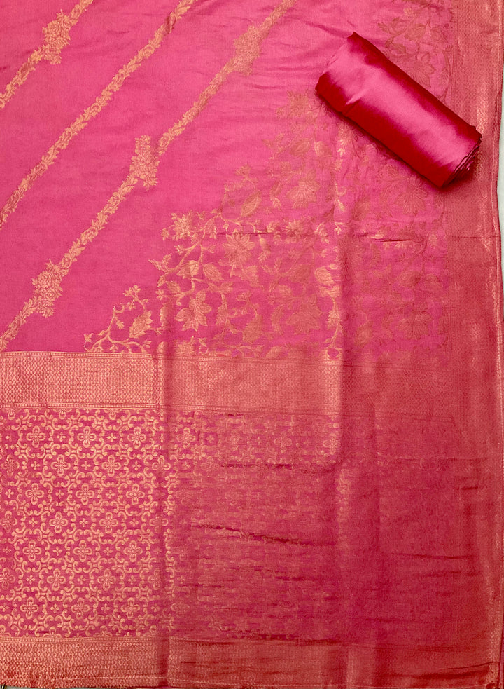 Woven Chanderi Unstitched Suit - 45330