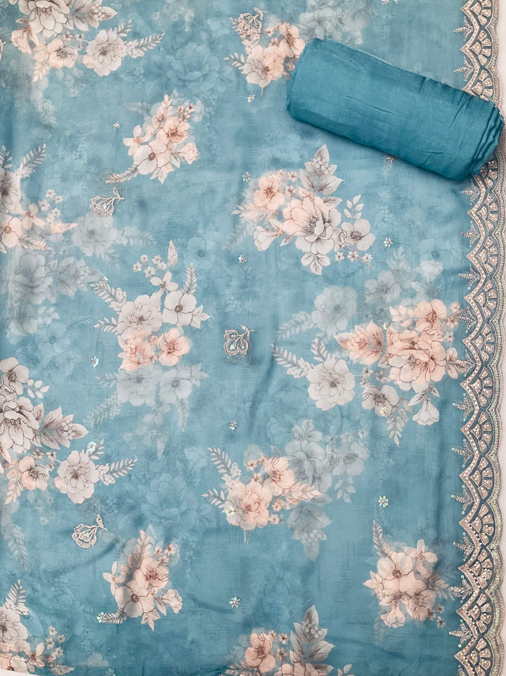 Chinnon Embroidered Unstitched Salwar Suit - 45347