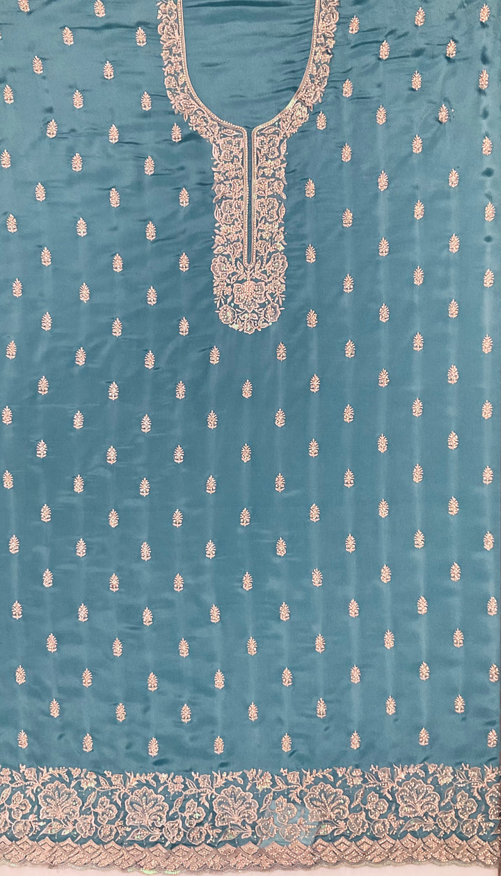 Chinnon Embroidered Unstitched Salwar Suit - 45347