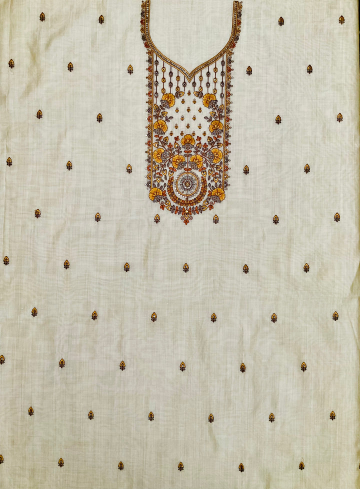 Chanderi Embroidered Unstitched Suit - 45333