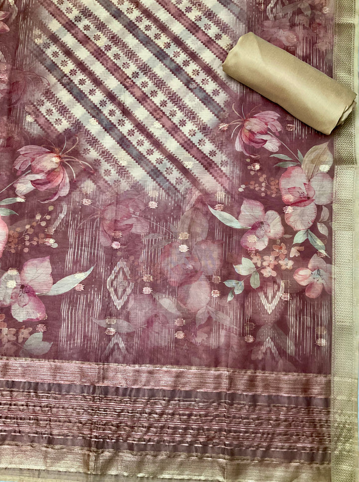 Woven Chanderi Silk Unstitched Suit - 45337