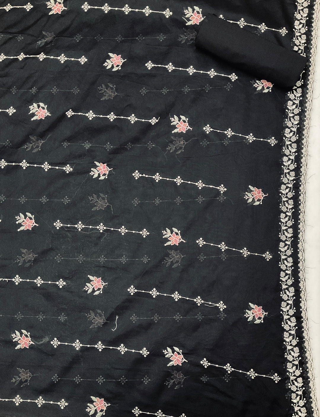 Cotton Unstitched Salwar Suit with Cotton Embroidered Duppatta - 45354
