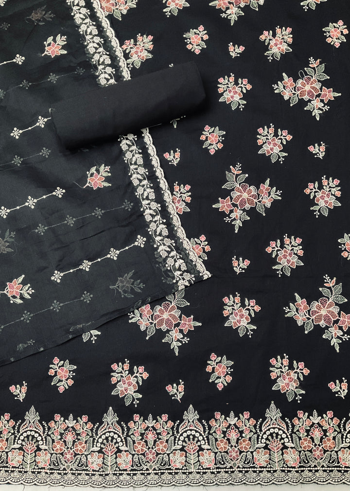 Cotton Unstitched Salwar Suit with Cotton Embroidered Duppatta - 45354
