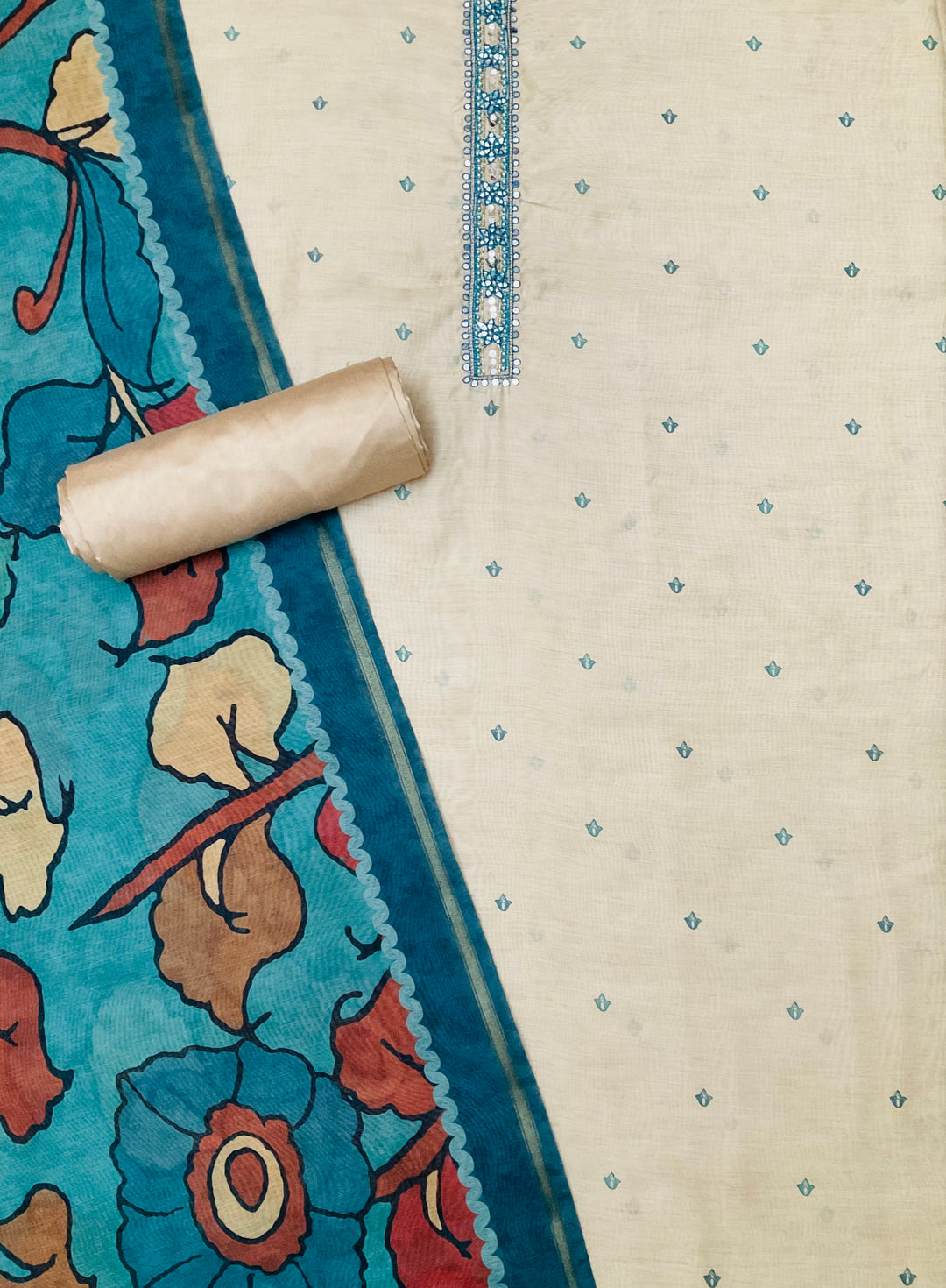 Chanderi Embroidered Unstitched Suit - 45327
