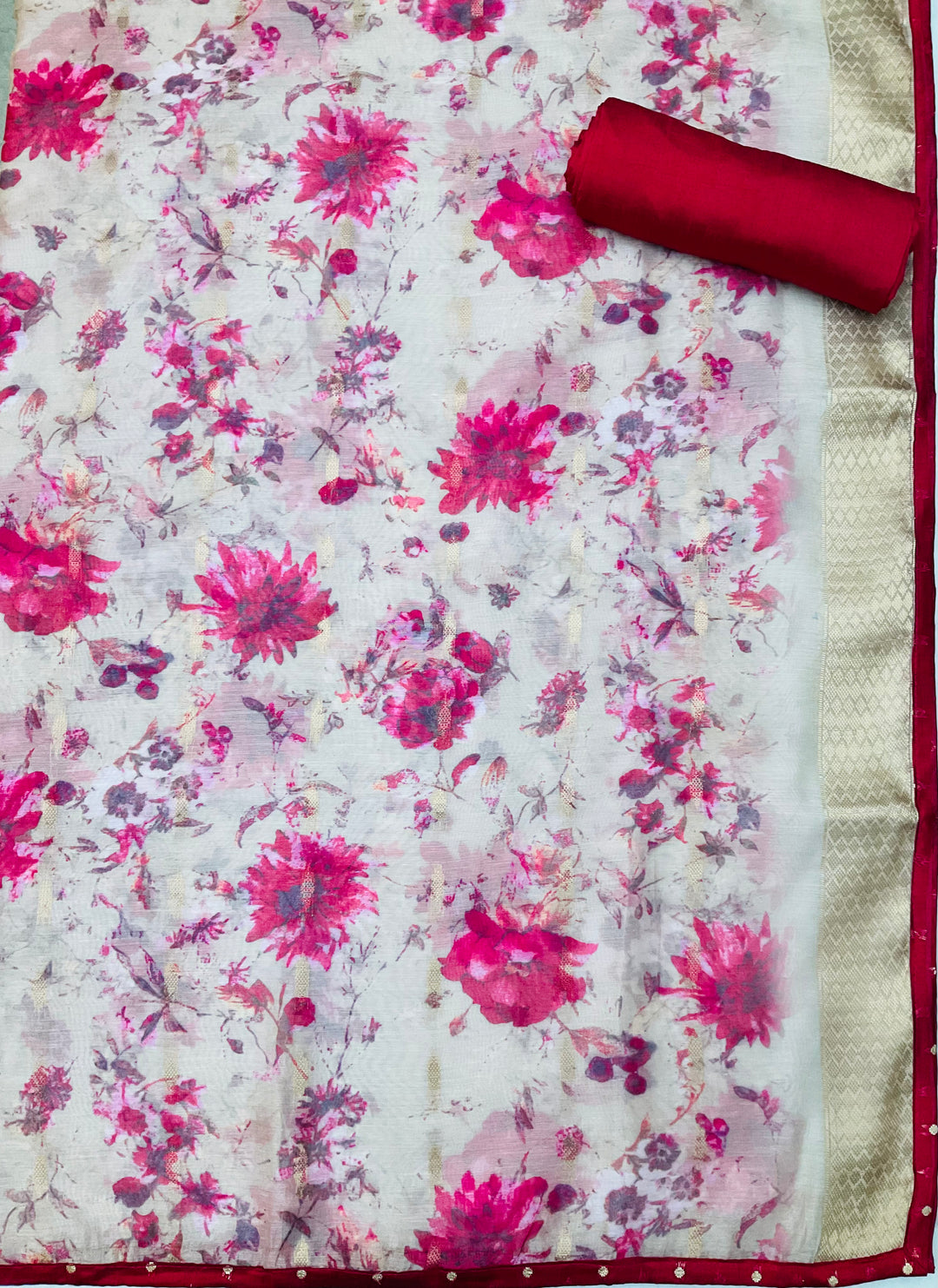 Woven Chanderi Unstitched Suit - 45338