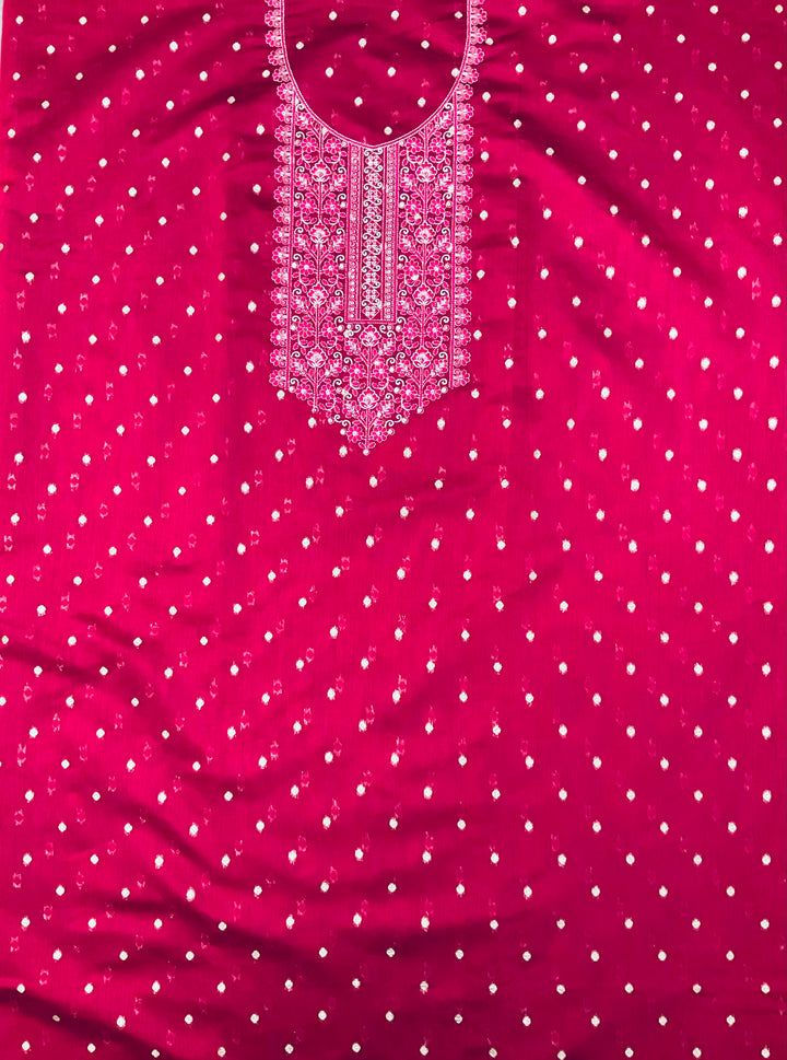 Woven Chanderi Unstitched Suit - 45338