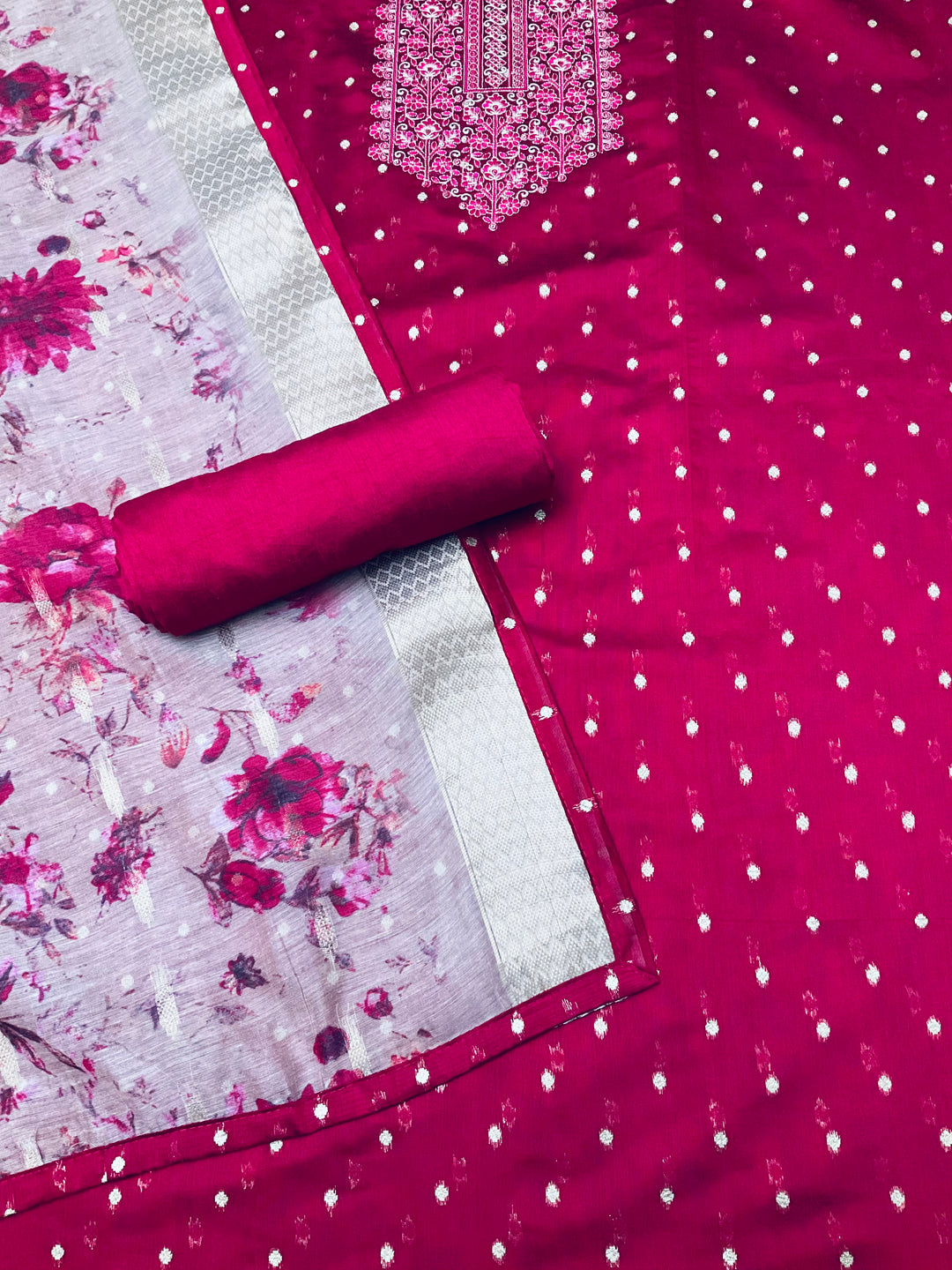 Woven Chanderi Unstitched Suit - 45338