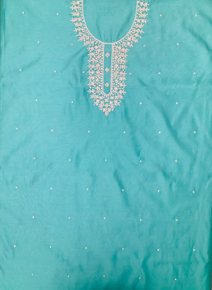 Chanderi Embroidered Unstitched Suit - 45334