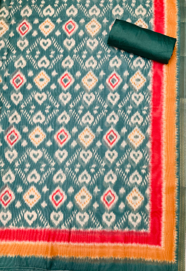 Woven Chanderi Embroidered Unstitched Salwar Suit - 45339