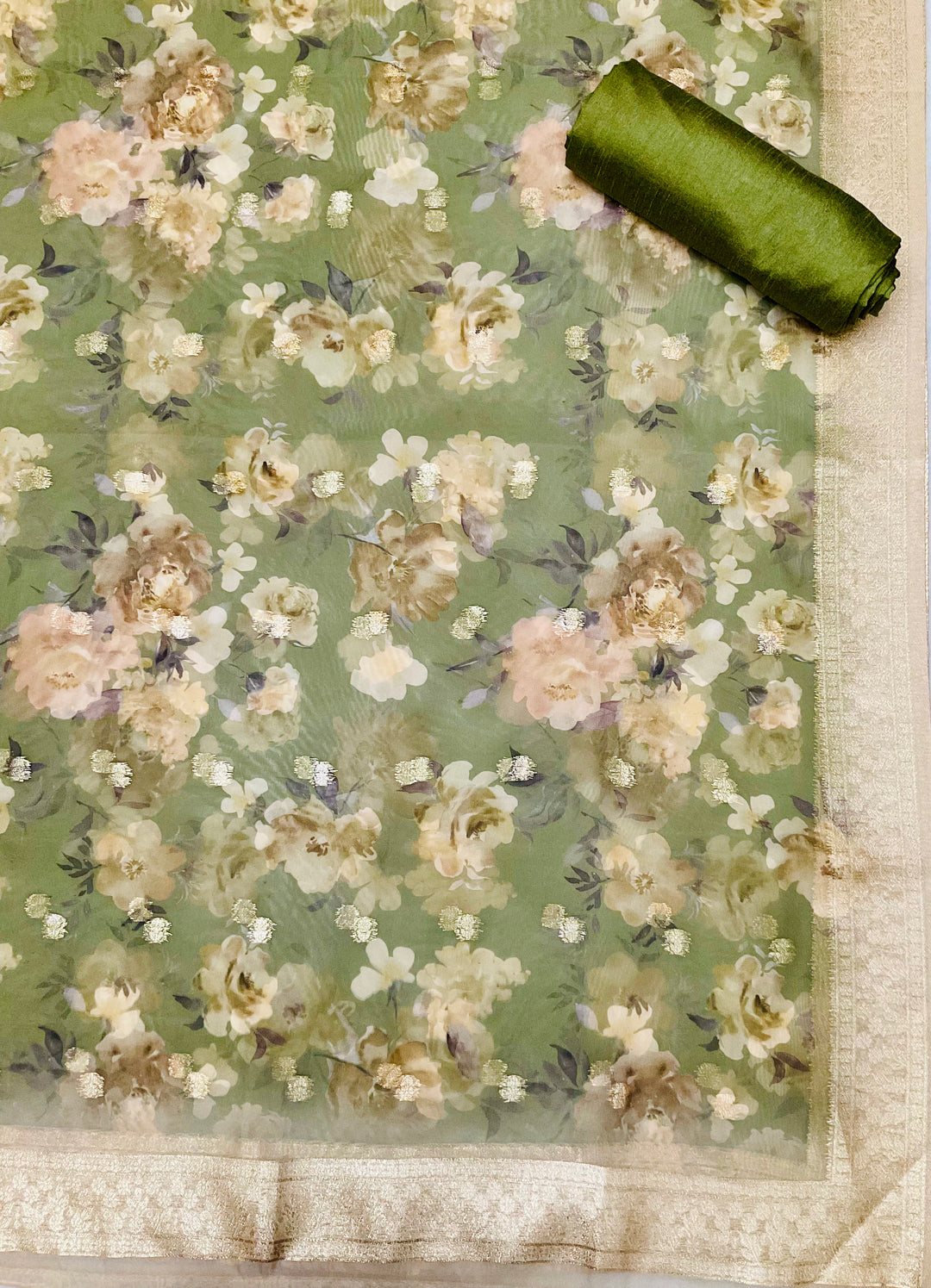 Woven Chanderi Embroidered Unstitched Suit - 45332