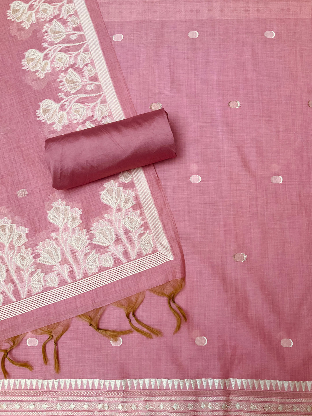 Woven Chanderi Unstitched Salwar Suit - 45343