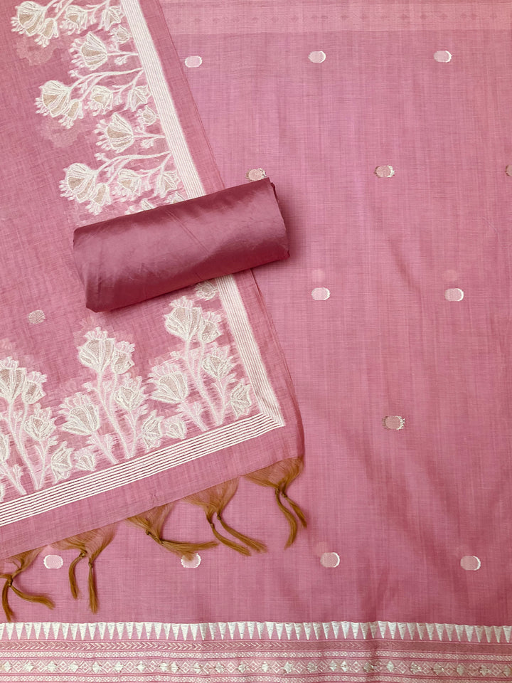 Woven Chanderi Unstitched Salwar Suit - 45343