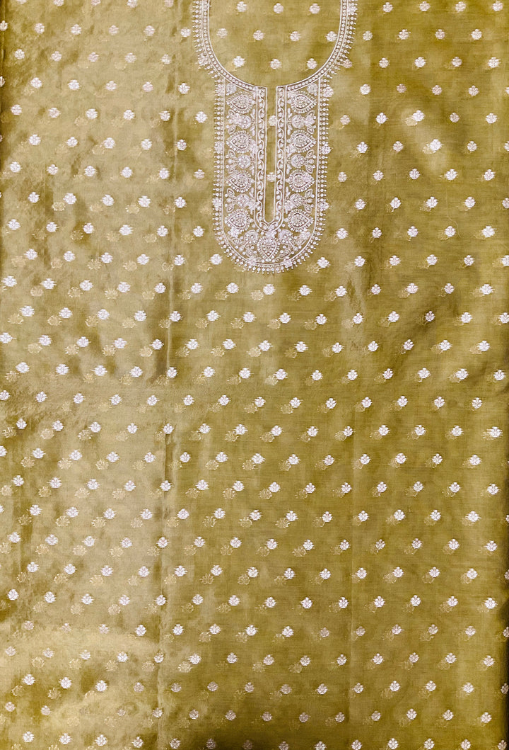 Woven Chanderi Unstitched Salwar Suit - 45342