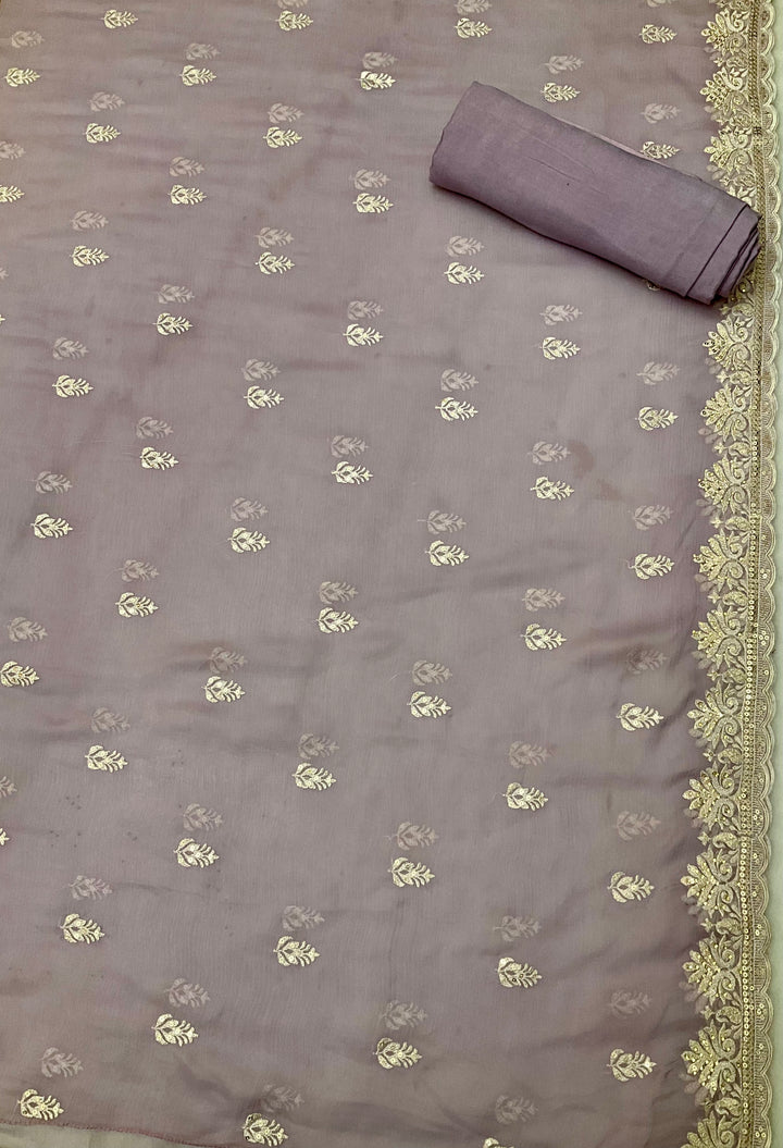 Upada Silk Embroidered Unstitched Salwar Suit - 45346