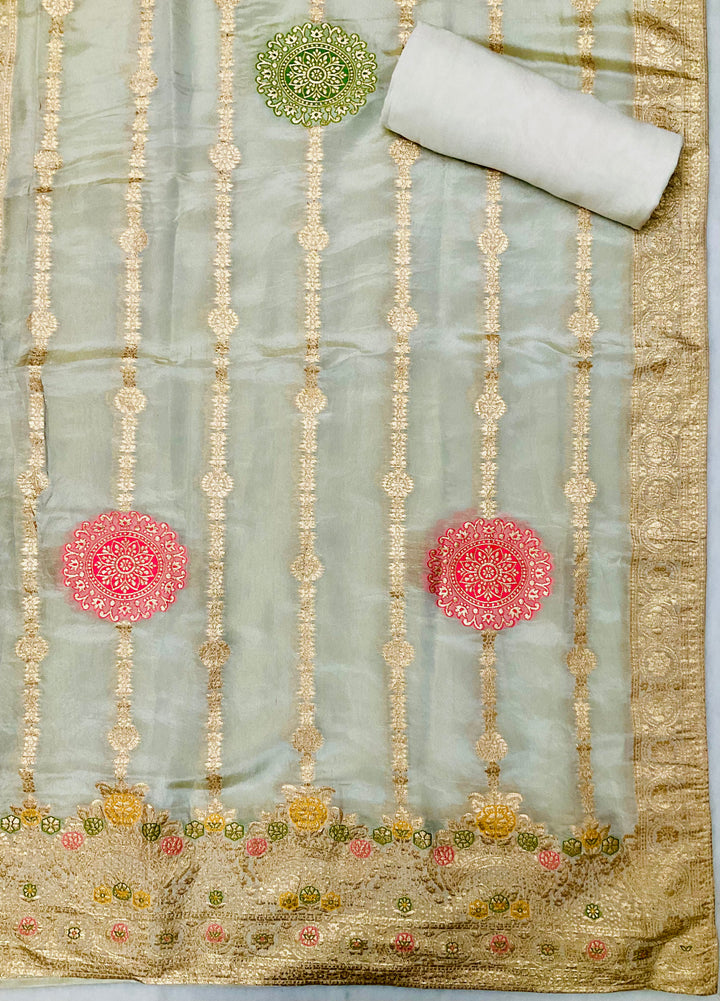 Tissue Unstitched Salwar Suit - 43860