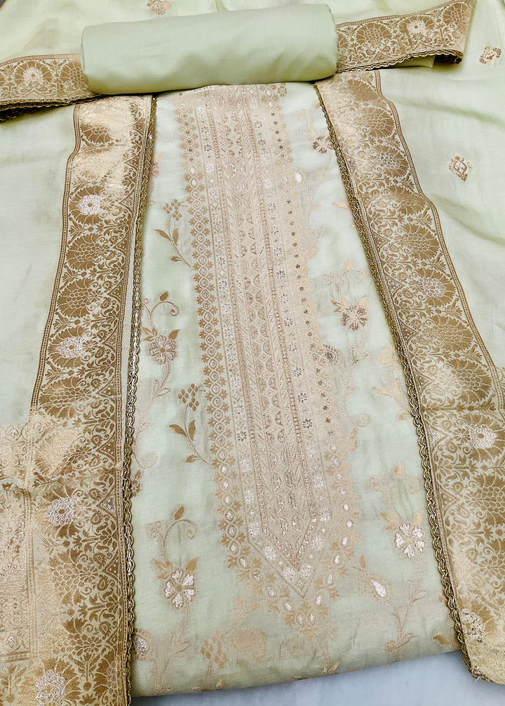Woven Silk Unstitched Salwar Suit - 45547