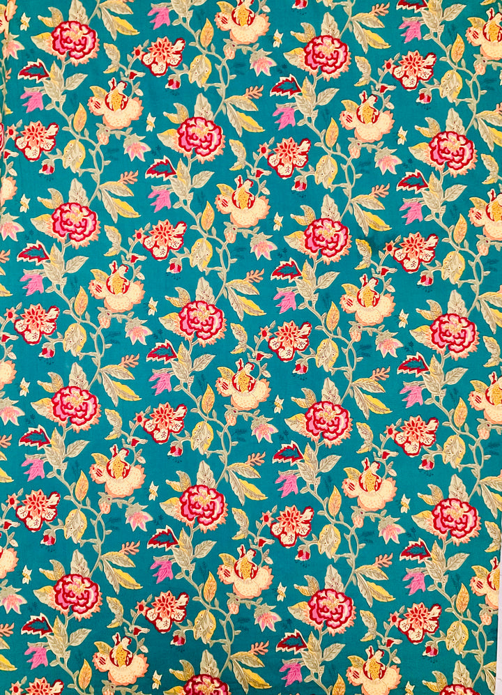Pure Cotton Block Printed Fabric-45237