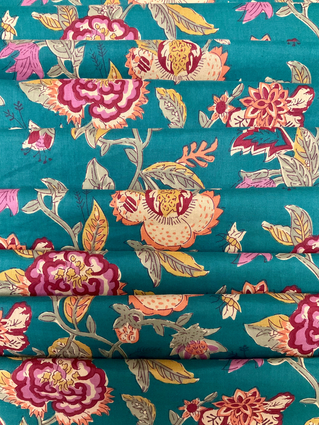 Pure Cotton Block Printed Fabric-45237