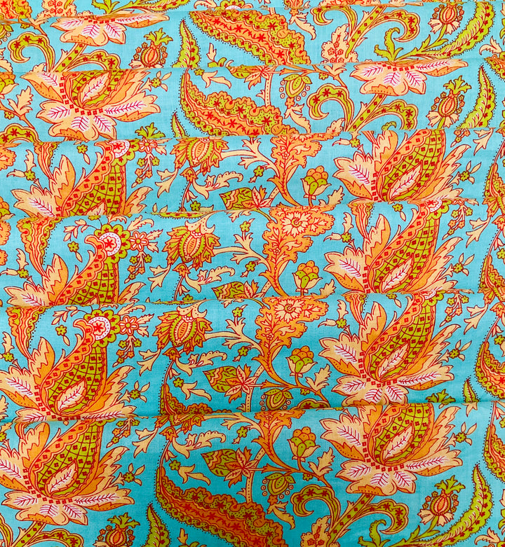 Pure Cotton Block Printed Fabric-45258