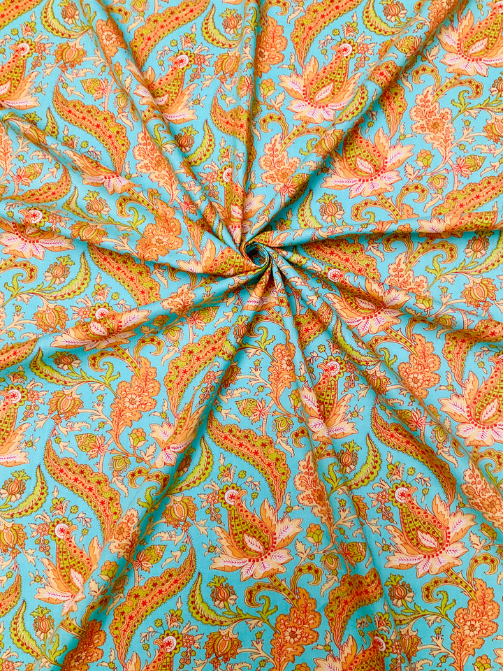 Pure Cotton Block Printed Fabric-45258