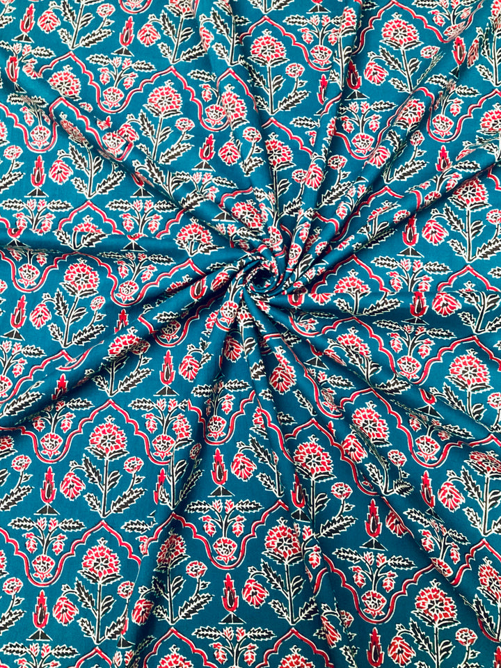 Pure Cotton Block Printed Fabric-45251