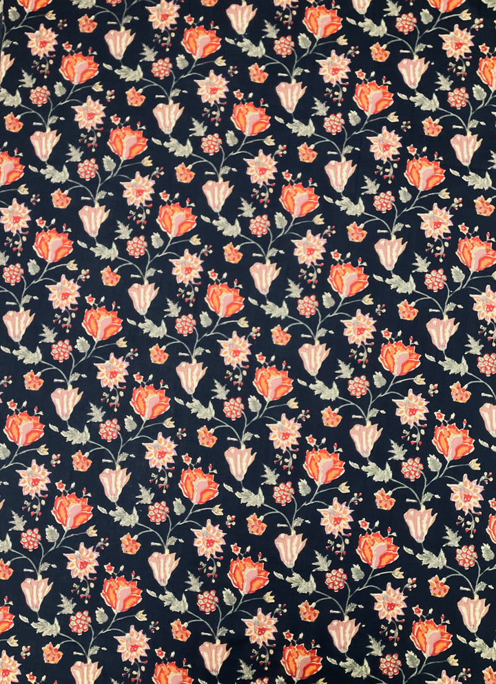 Pure Cotton Block Printed Fabric-45238