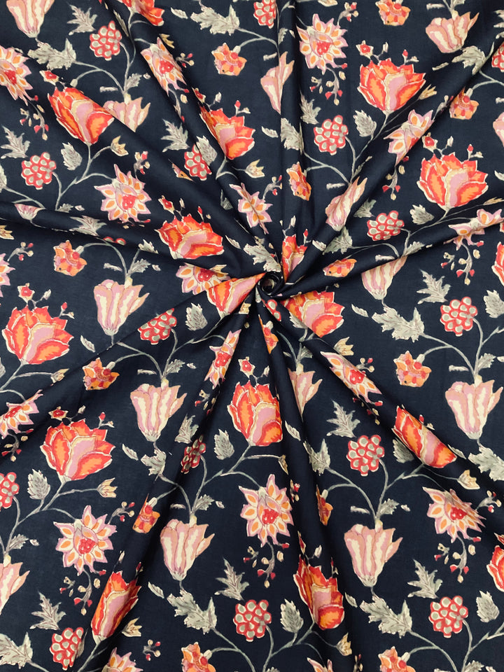 Pure Cotton Block Printed Fabric-45238