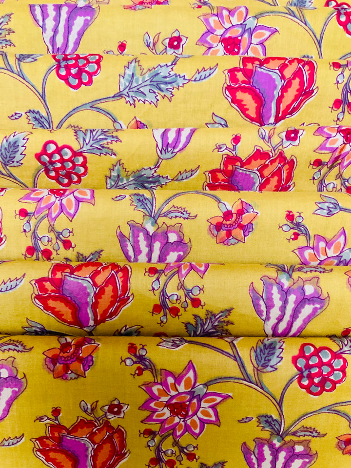 Pure Cotton Block Printed Fabric-45254