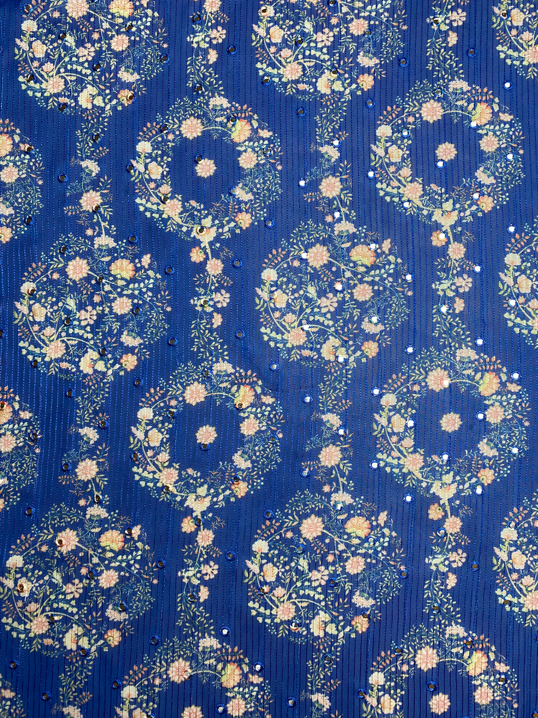 Printed Georgette Embroidered Fabric